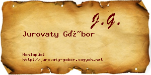 Jurovaty Gábor névjegykártya